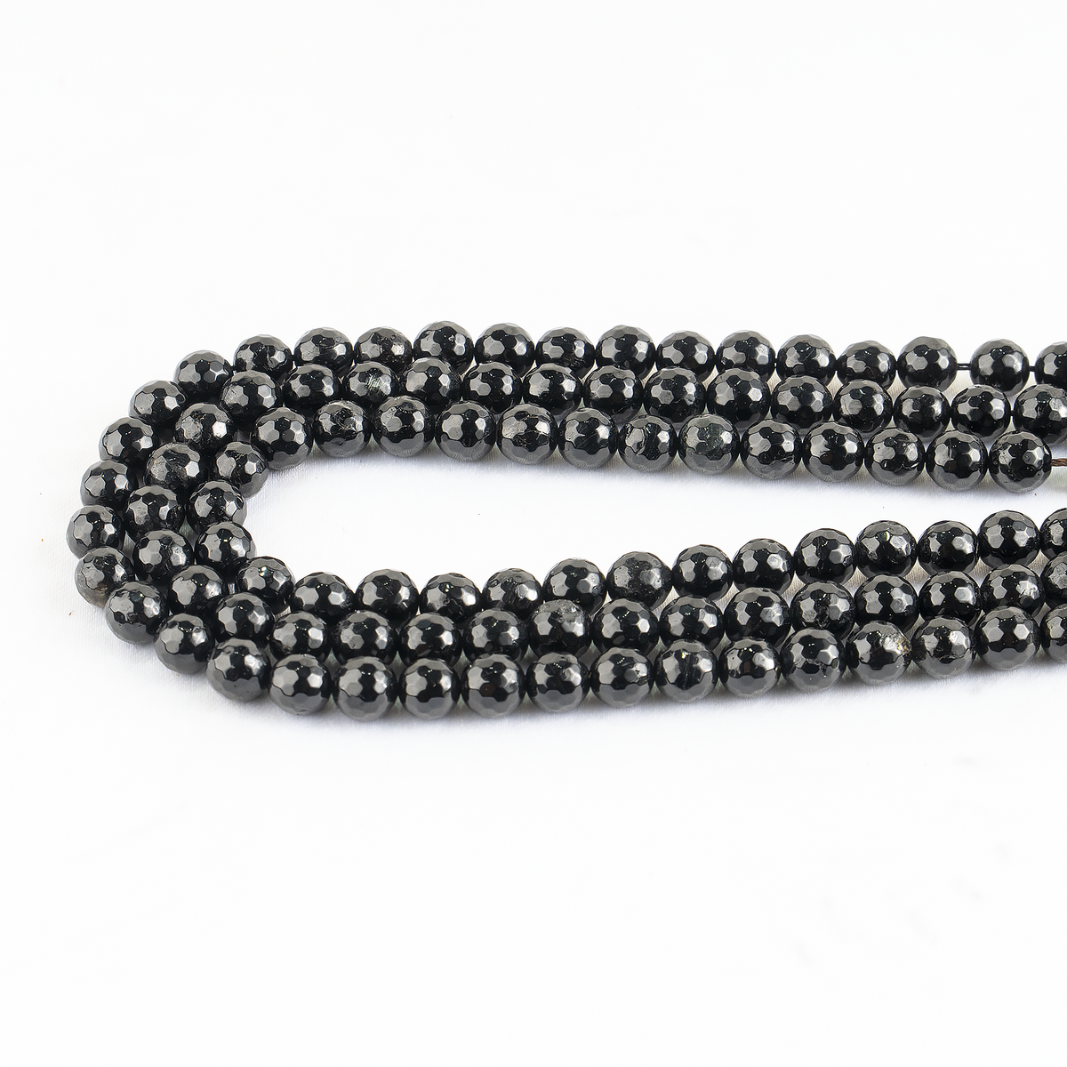 Black Tourmaline Faceted Beads, Crystal Beads for Jewelry.