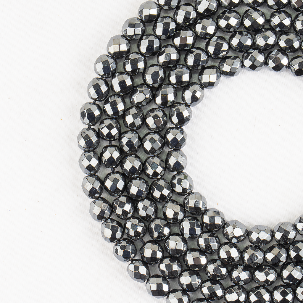 Hematite Faceted Beads, Crystal Beads for Jewelry.