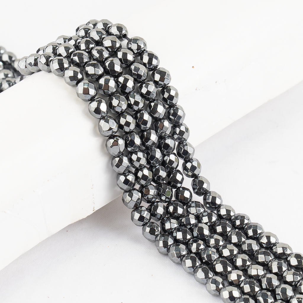Hematite Faceted Beads, Crystal Beads for Jewelry.