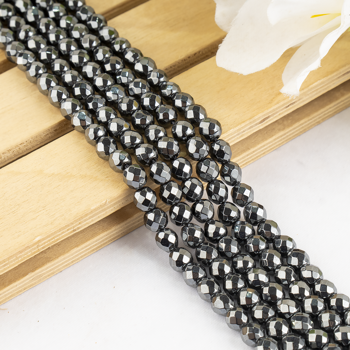 Hematite Faceted Beads, Crystal Beads for Jewelry.