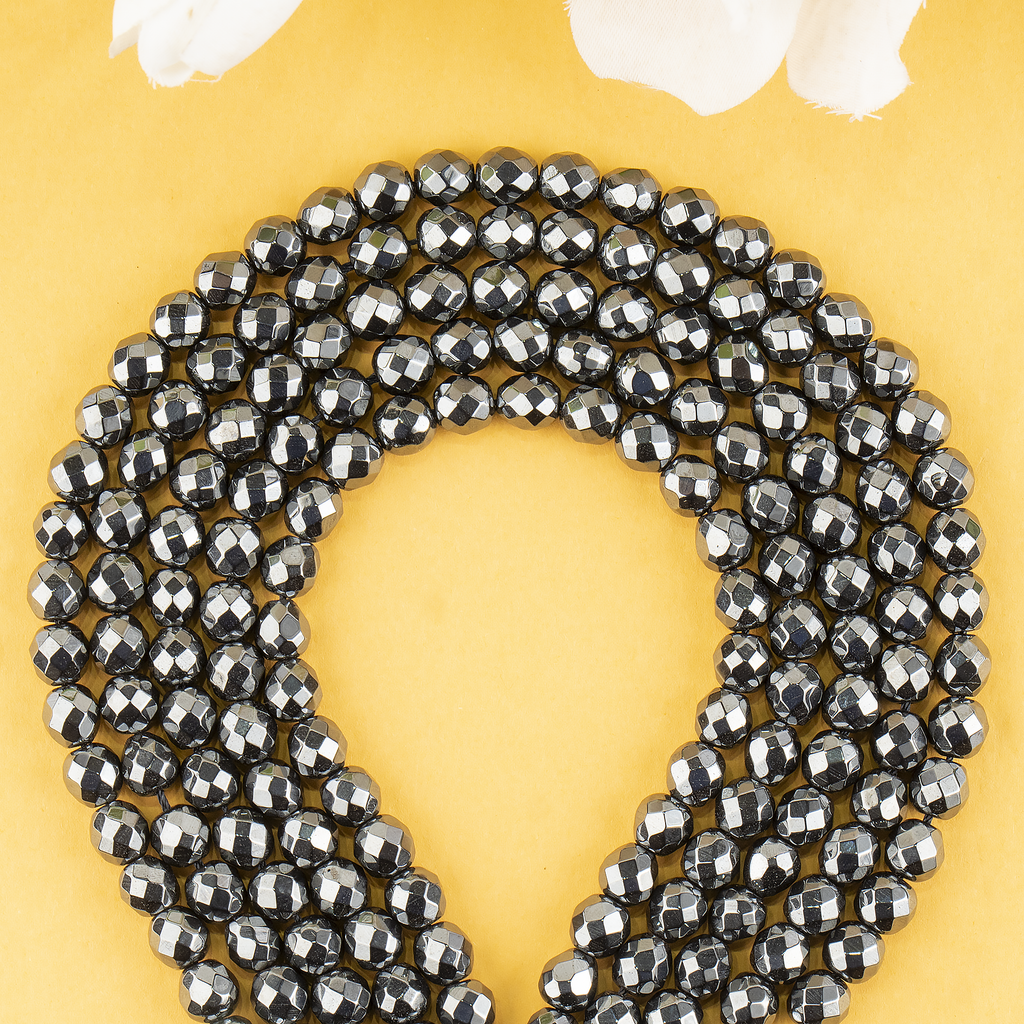 Hematite Faceted Beads, Crystal Beads for Jewelry.