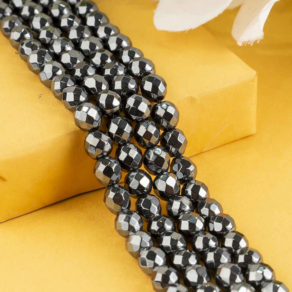 Hematite Faceted Beads, Crystal Beads for Jewelry.