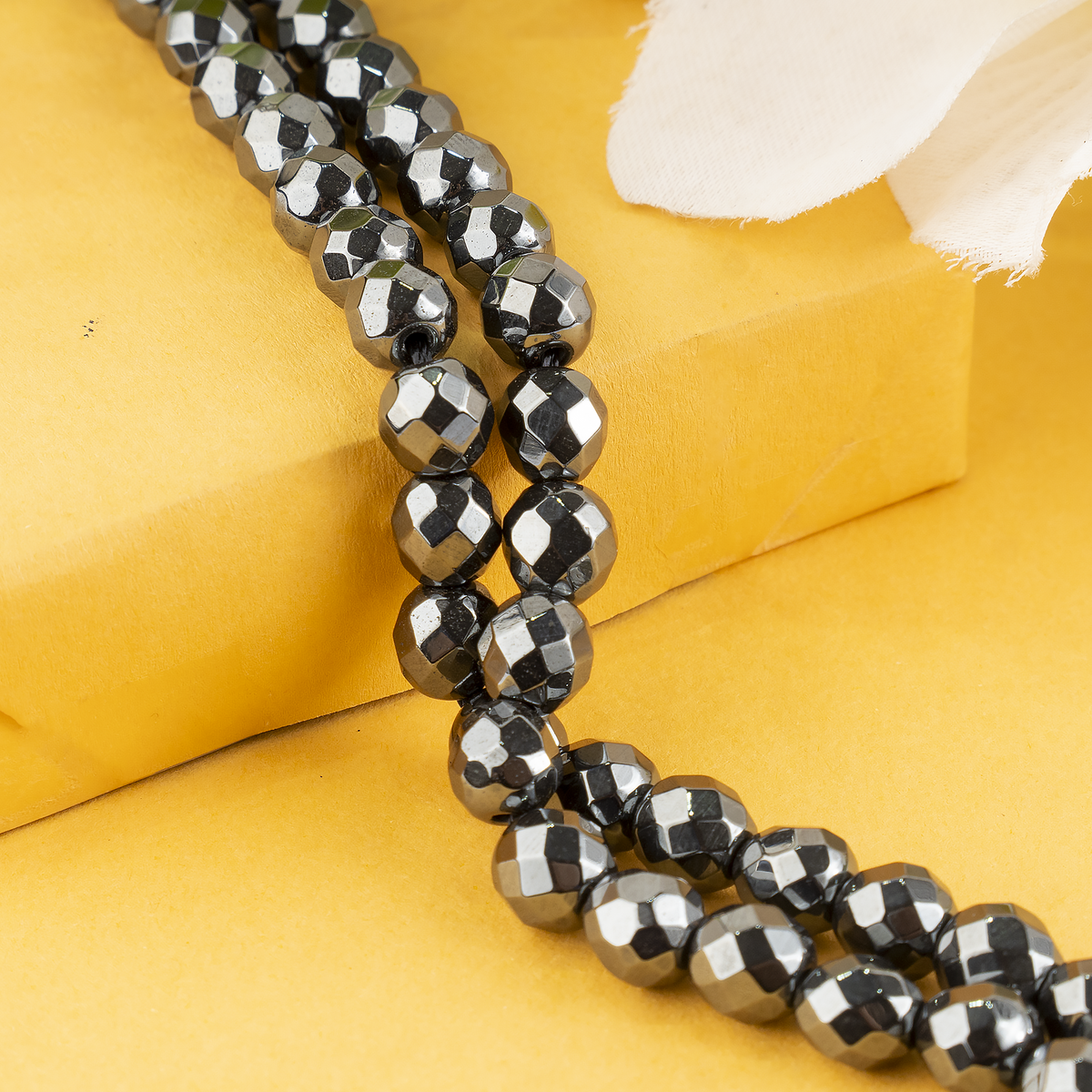 Hematite Faceted Beads, Crystal Beads for Jewelry.