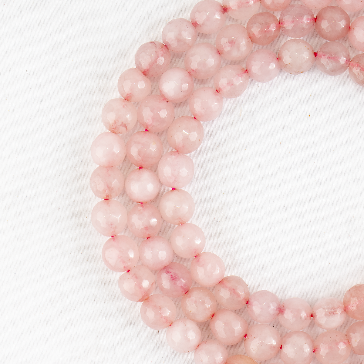 Rose Quartz Faceted Beads, Crystal Beads for Jewelry.