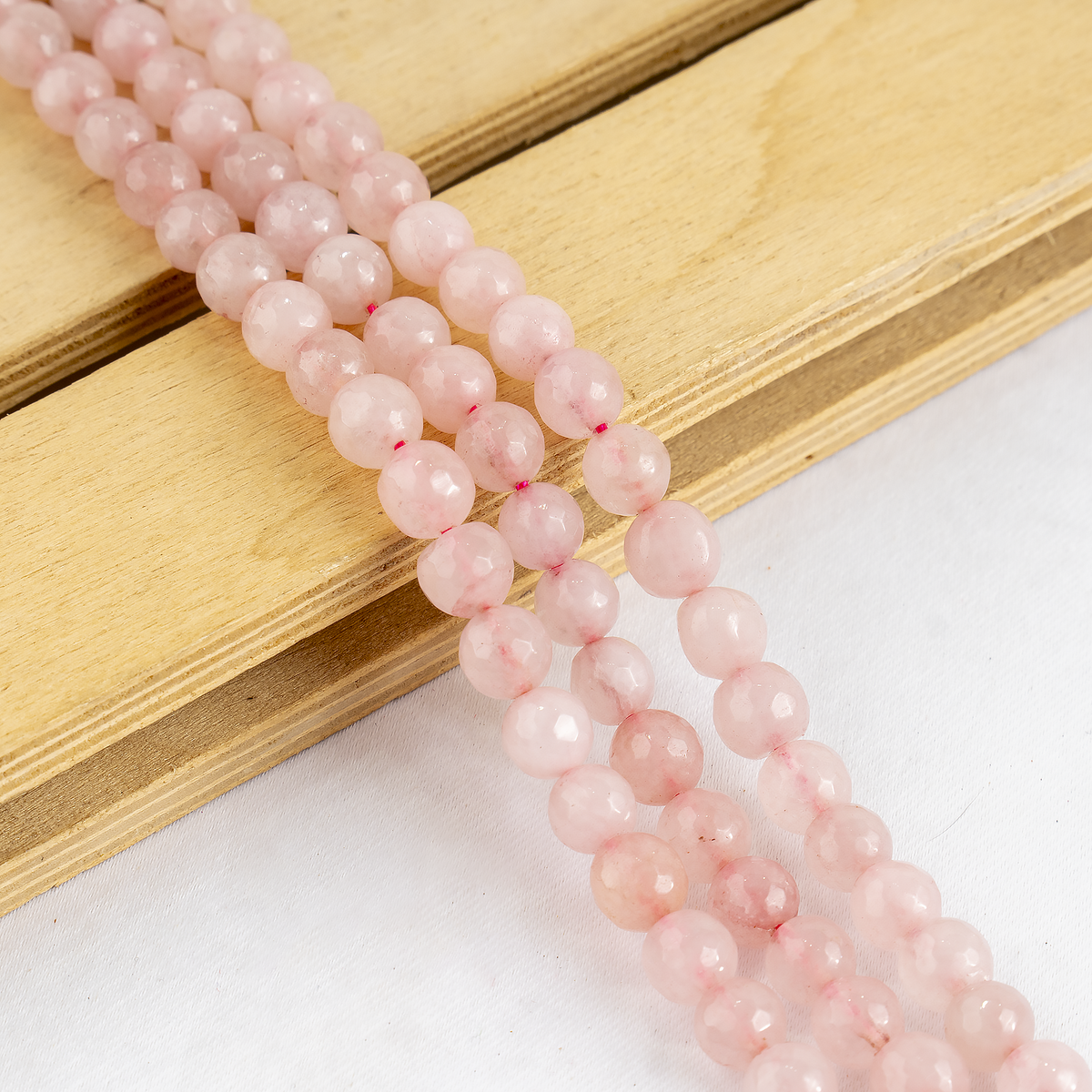 Rose Quartz Faceted Beads, Crystal Beads for Jewelry.