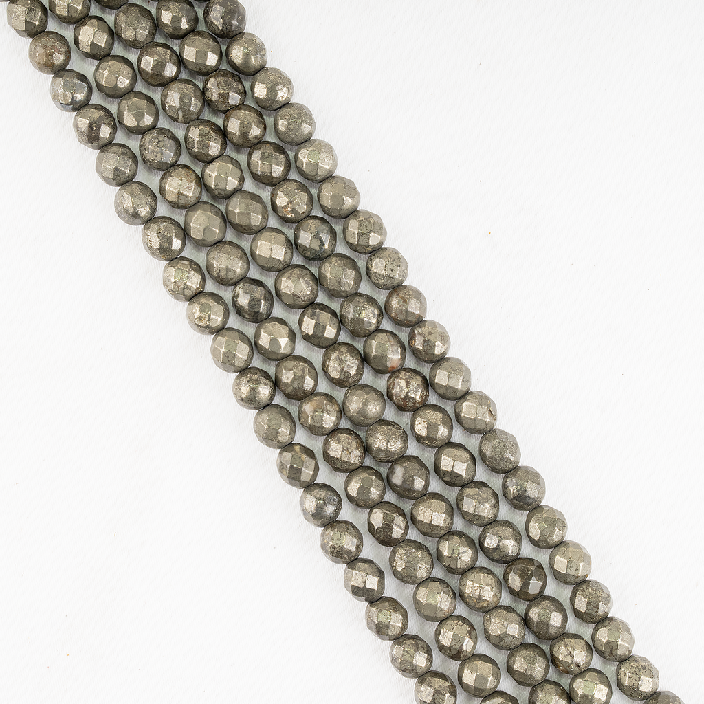 Pyrite Faceted Beads, Crystal Beads for Jewelry.