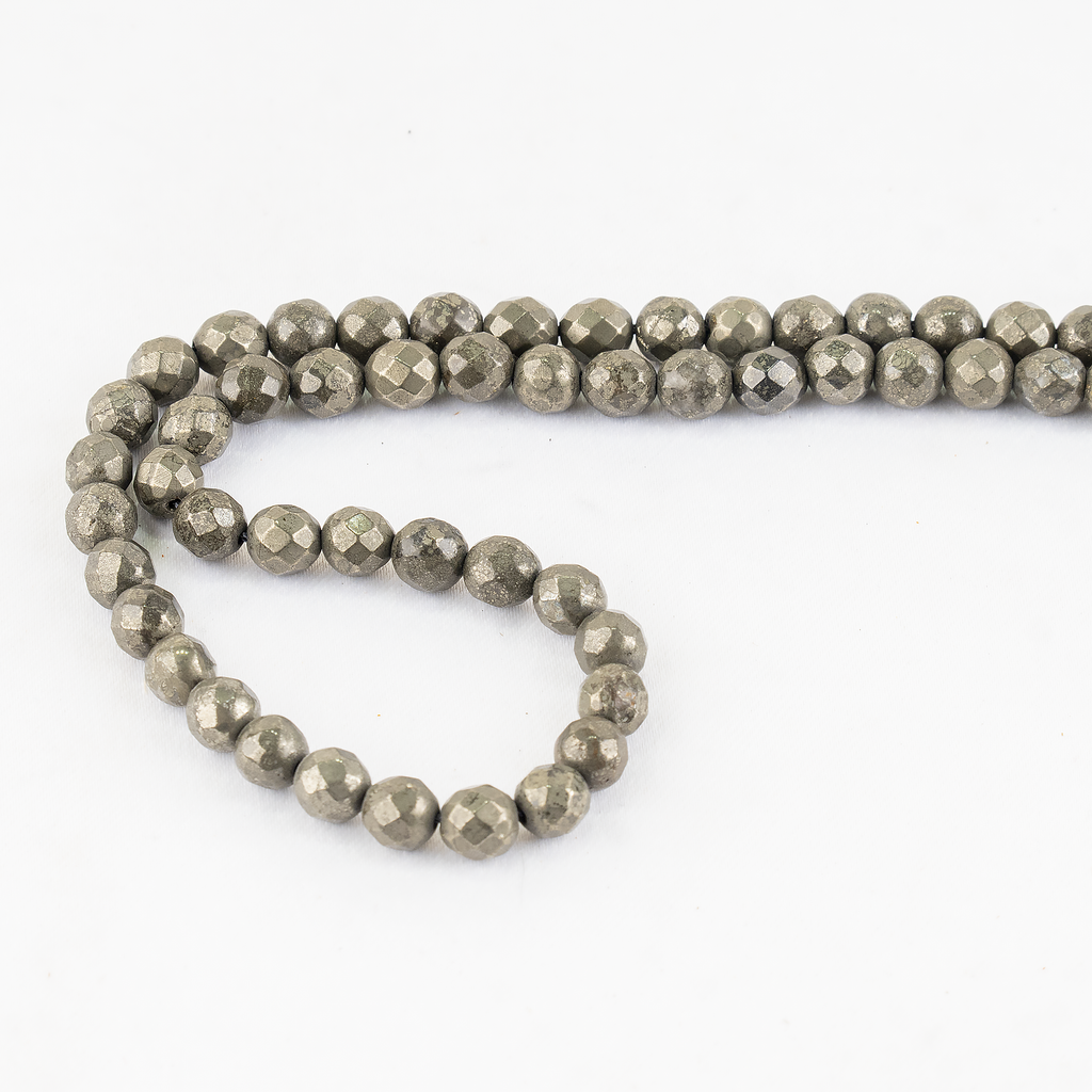 Pyrite Faceted Beads, Crystal Beads for Jewelry.