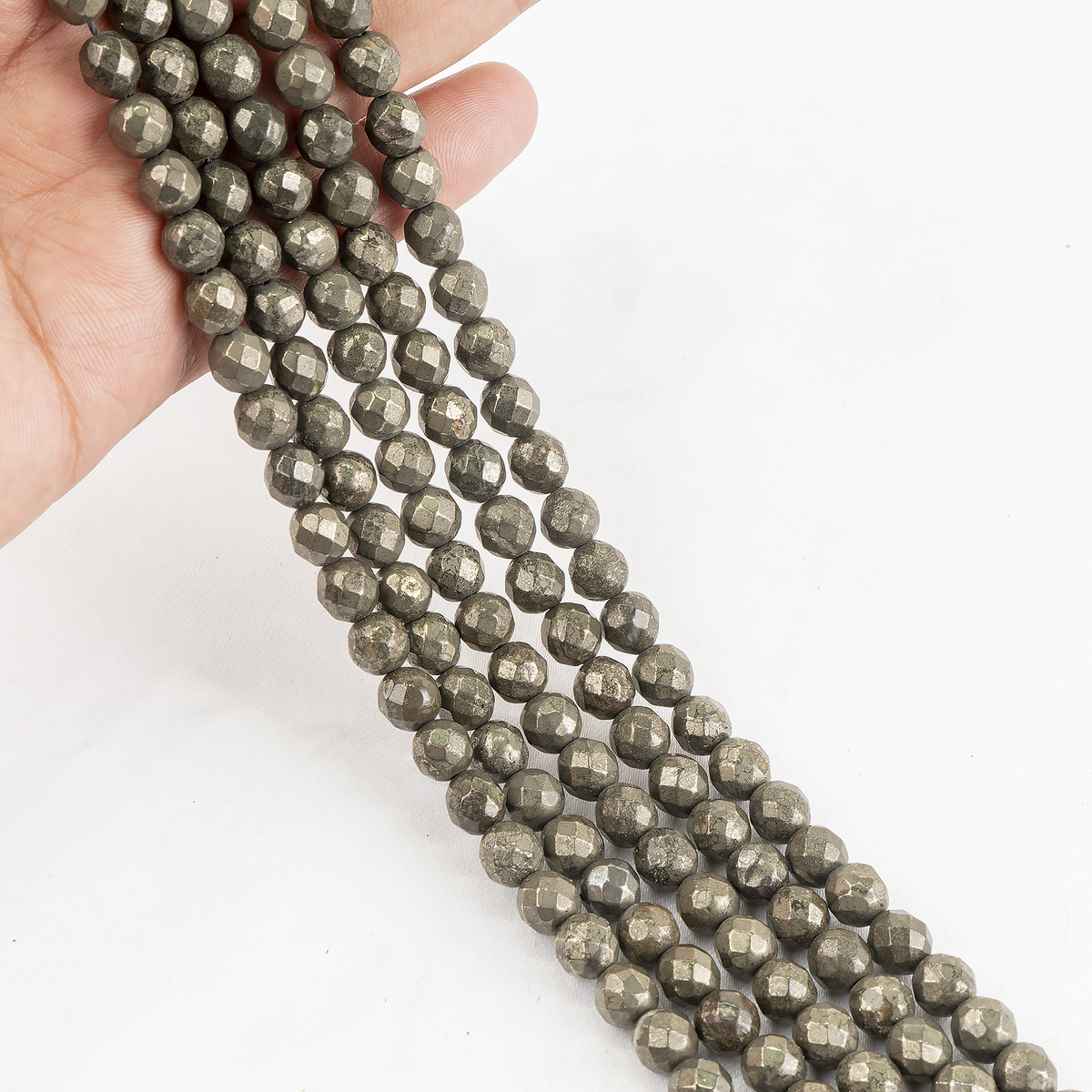 Pyrite Faceted Beads, Crystal Beads for Jewelry.