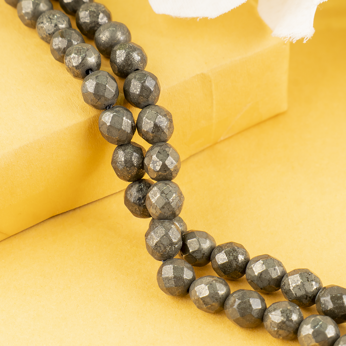 Pyrite Faceted Beads, Crystal Beads for Jewelry.