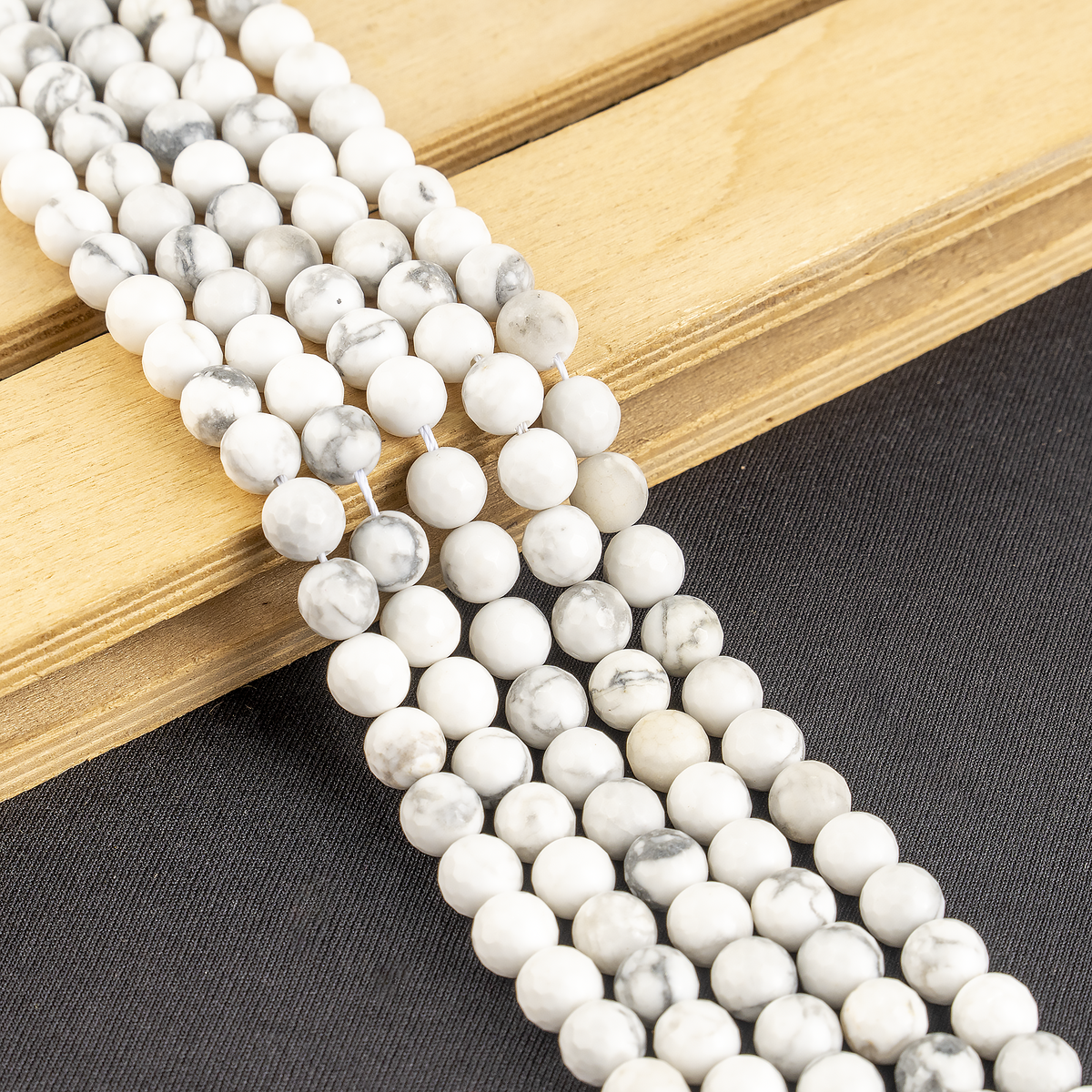 Howlite Faceted Beads, Crystal Beads for Jewelry