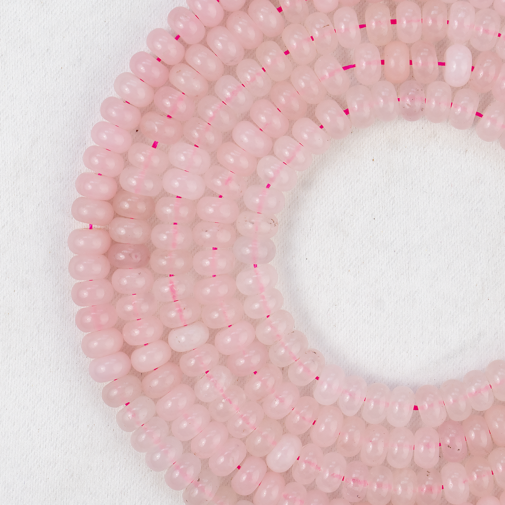 Rondelle Beads | Rose Quartz | Crystal Beads for Jewelry | | Wiccan Center