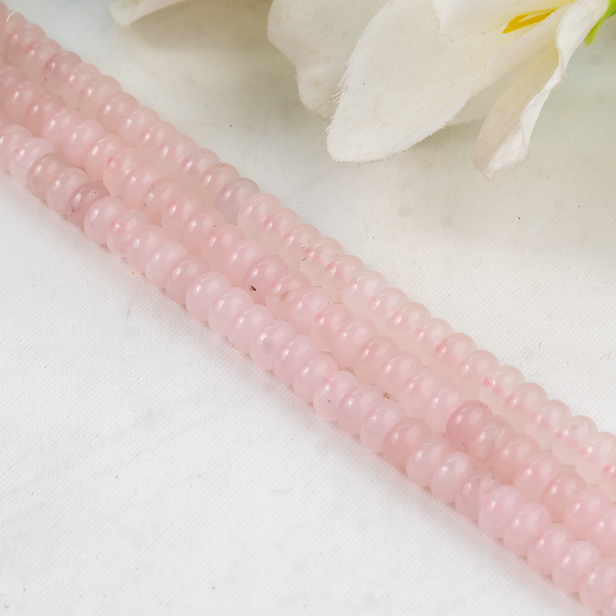 Rondelle Beads | Rose Quartz | Crystal Beads for Jewelry