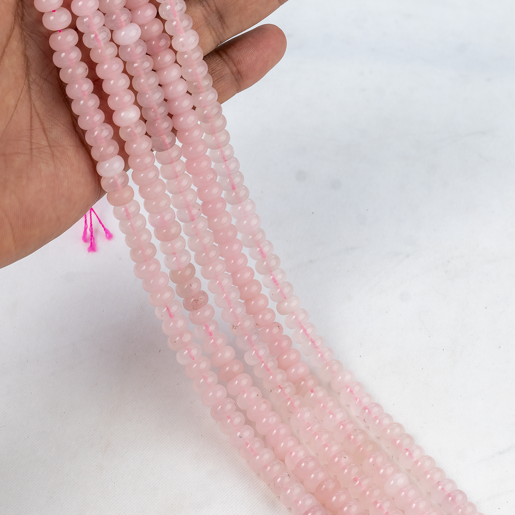 Rondelle Beads | Rose Quartz | Crystal Beads for Jewelry | | Wiccan Center