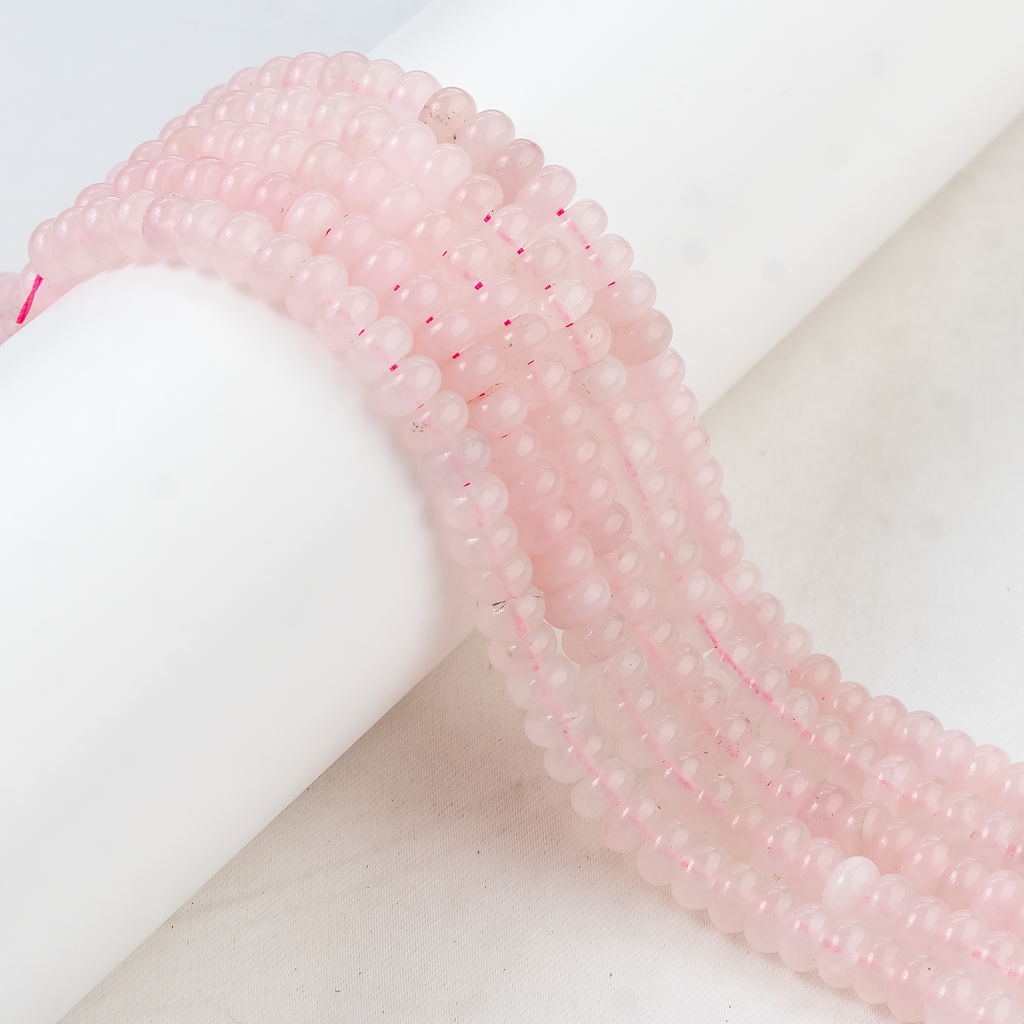 Rondelle Beads | Rose Quartz | Crystal Beads for Jewelry | | Wiccan Center