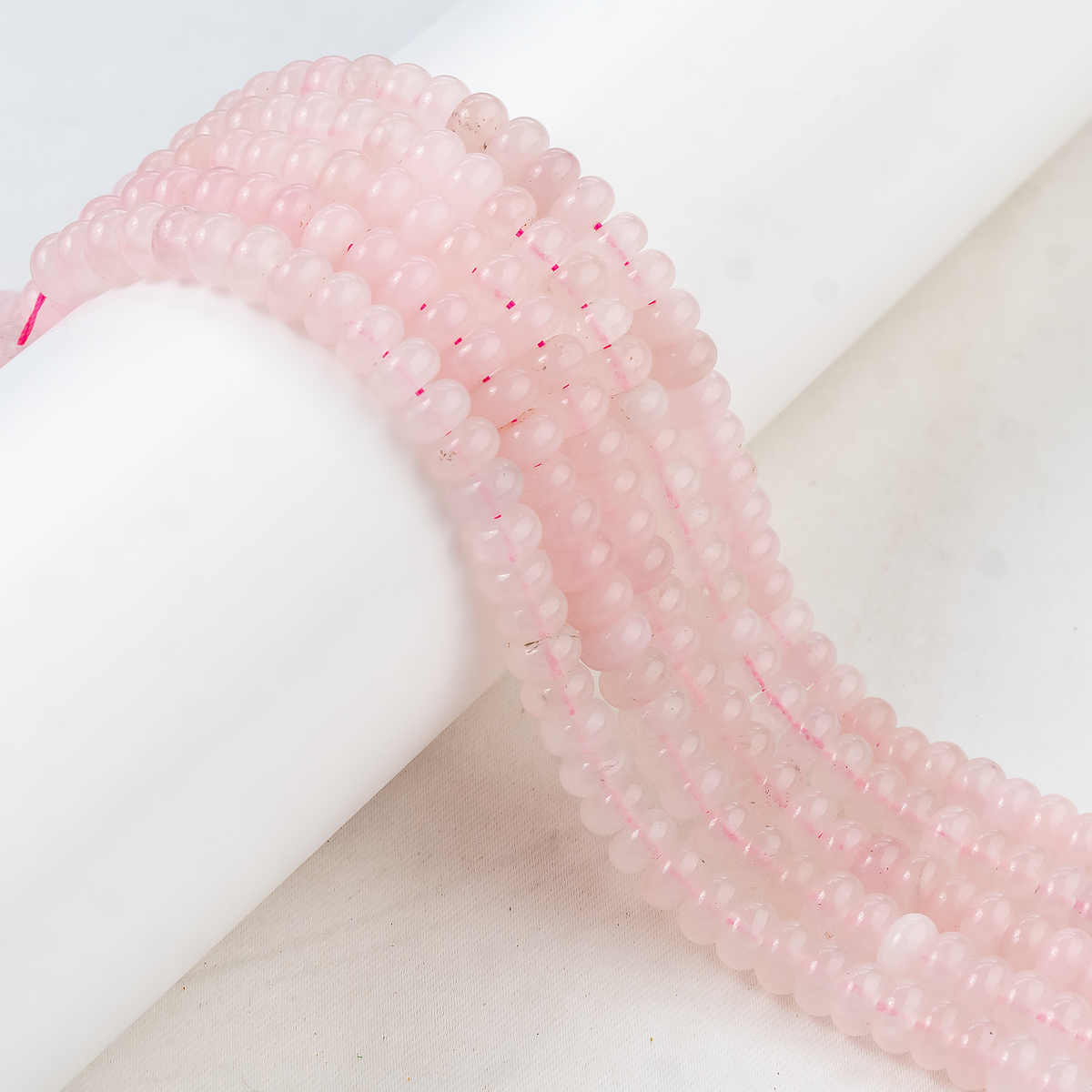 Rondelle Beads | Rose Quartz | Crystal Beads for Jewelry | | Wiccan Center