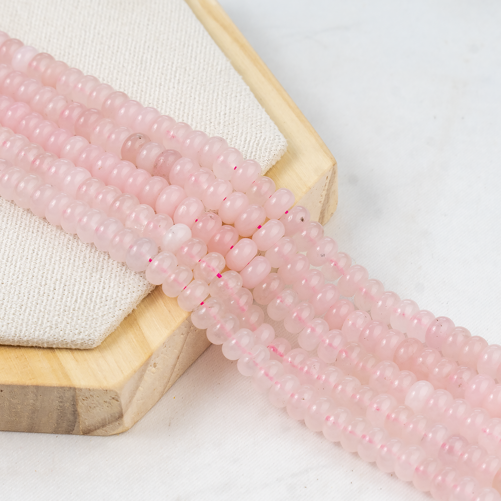 Rondelle Beads | Rose Quartz | Crystal Beads for Jewelry | | Wiccan Center