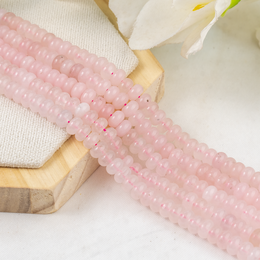 Rondelle Beads | Rose Quartz | Crystal Beads for Jewelry | | Wiccan Center