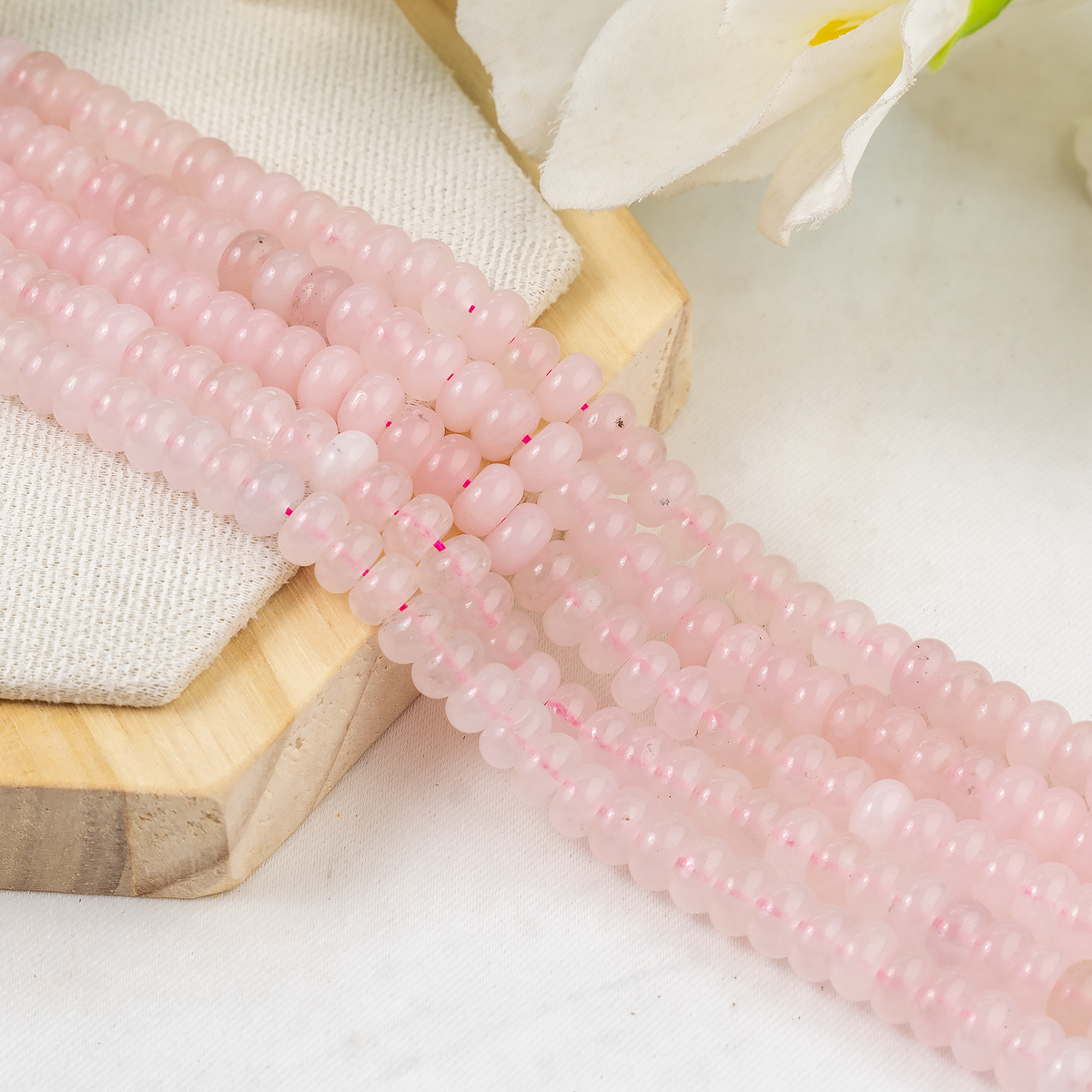 Rondelle Beads | Rose Quartz | Crystal Beads for Jewelry