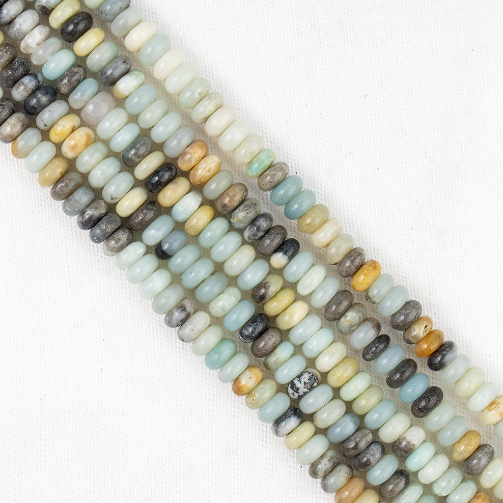Multi Amazonite Rondelle Beads, Crystal Beads for Jewelry.