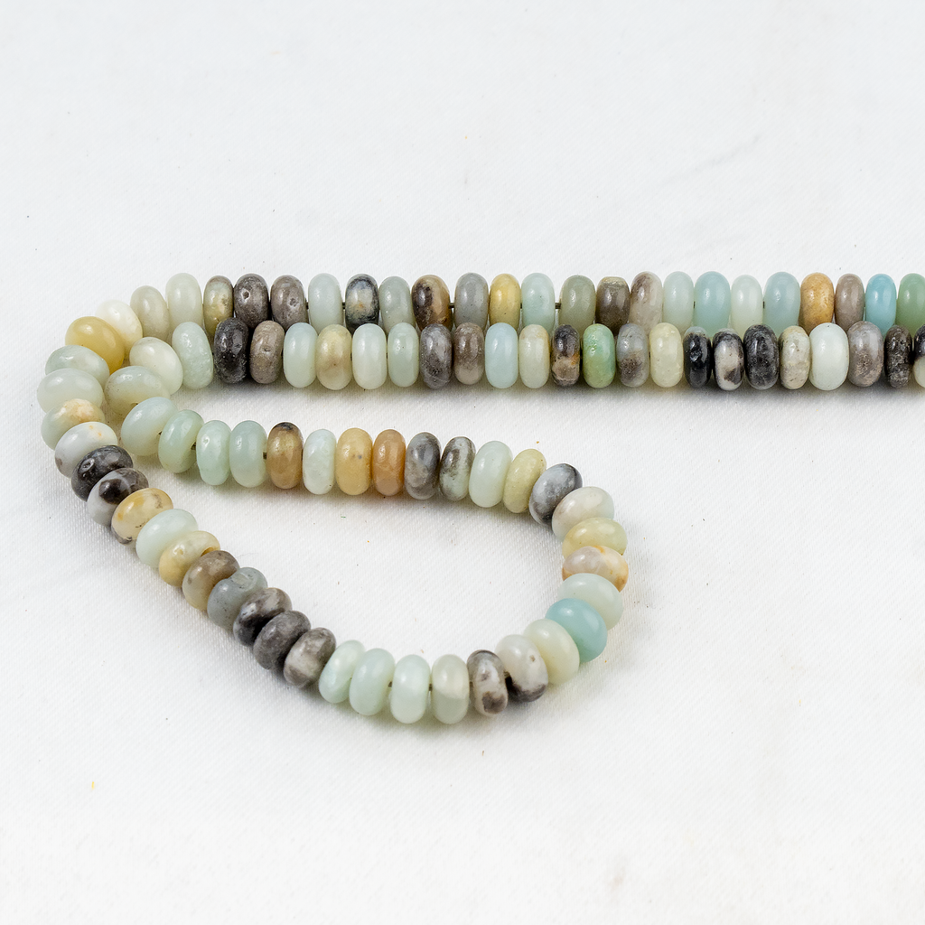 Multi Amazonite Rondelle Beads, Crystal Beads for Jewelry.