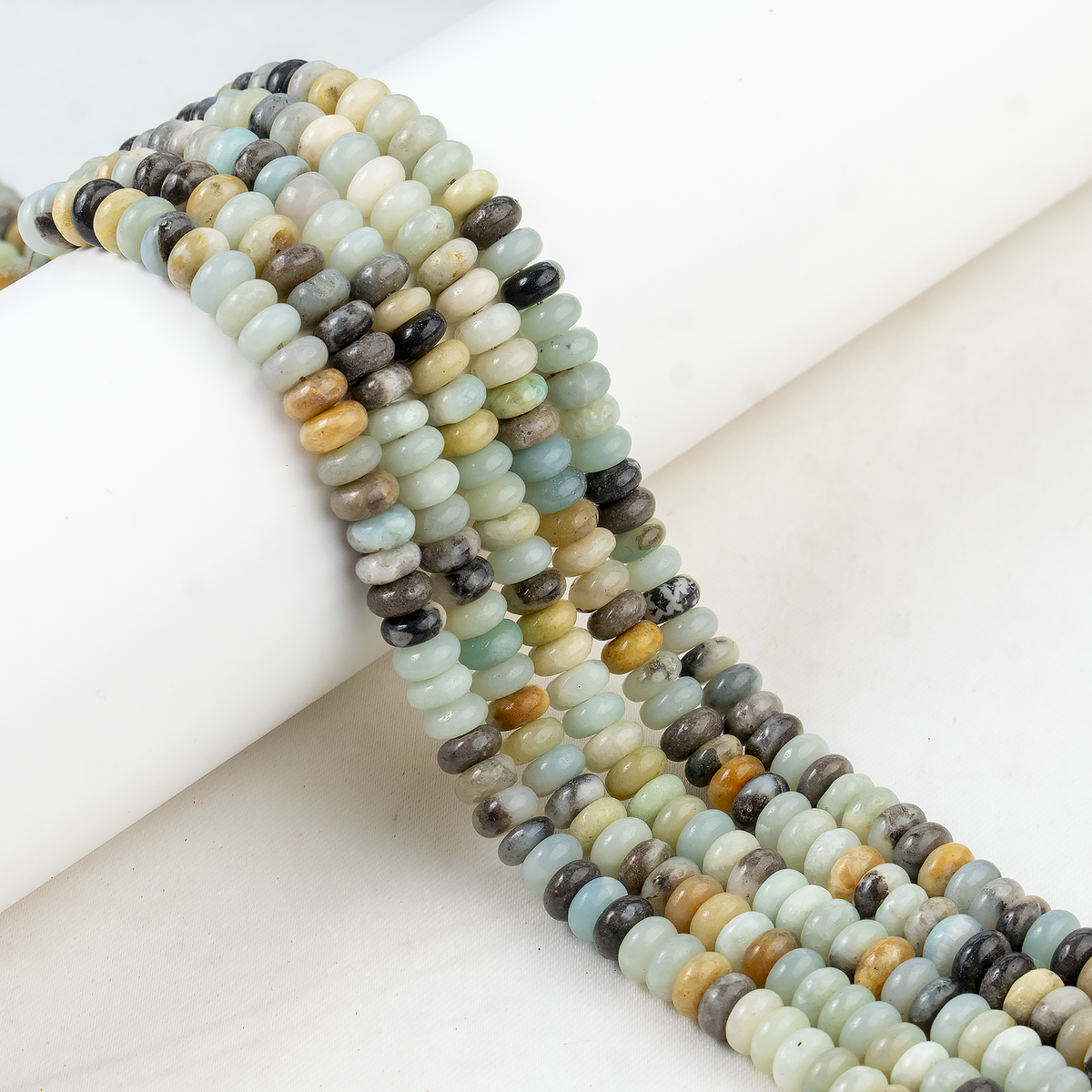 Multi Amazonite Rondelle Beads, Crystal Beads for Jewelry.