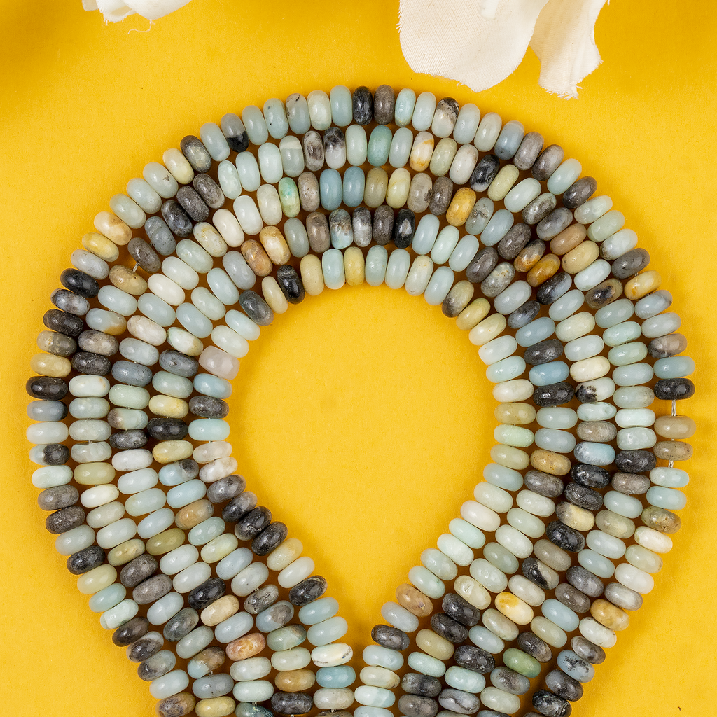 Multi Amazonite Rondelle Beads, Crystal Beads for Jewelry.