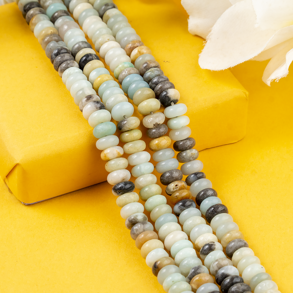 Multi Amazonite Rondelle Beads, Crystal Beads for Jewelry.