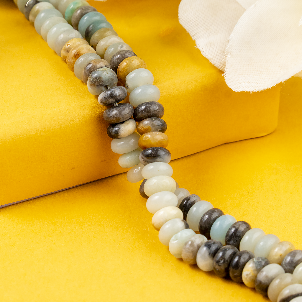 Multi Amazonite Rondelle Beads, Crystal Beads for Jewelry.