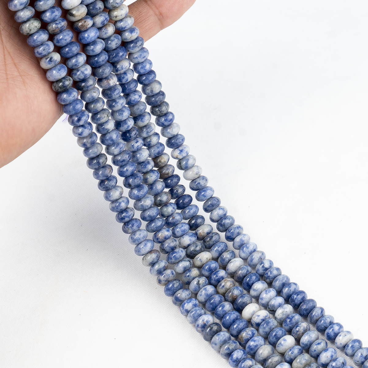 Sodalite Rondelle Beads, Crystal Beads for Jewelry.