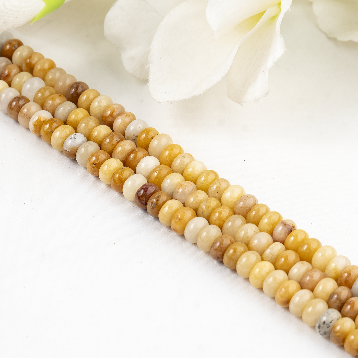 Yellow Aventurine Rondelle Beads, Crystal Beads for Jewelry.