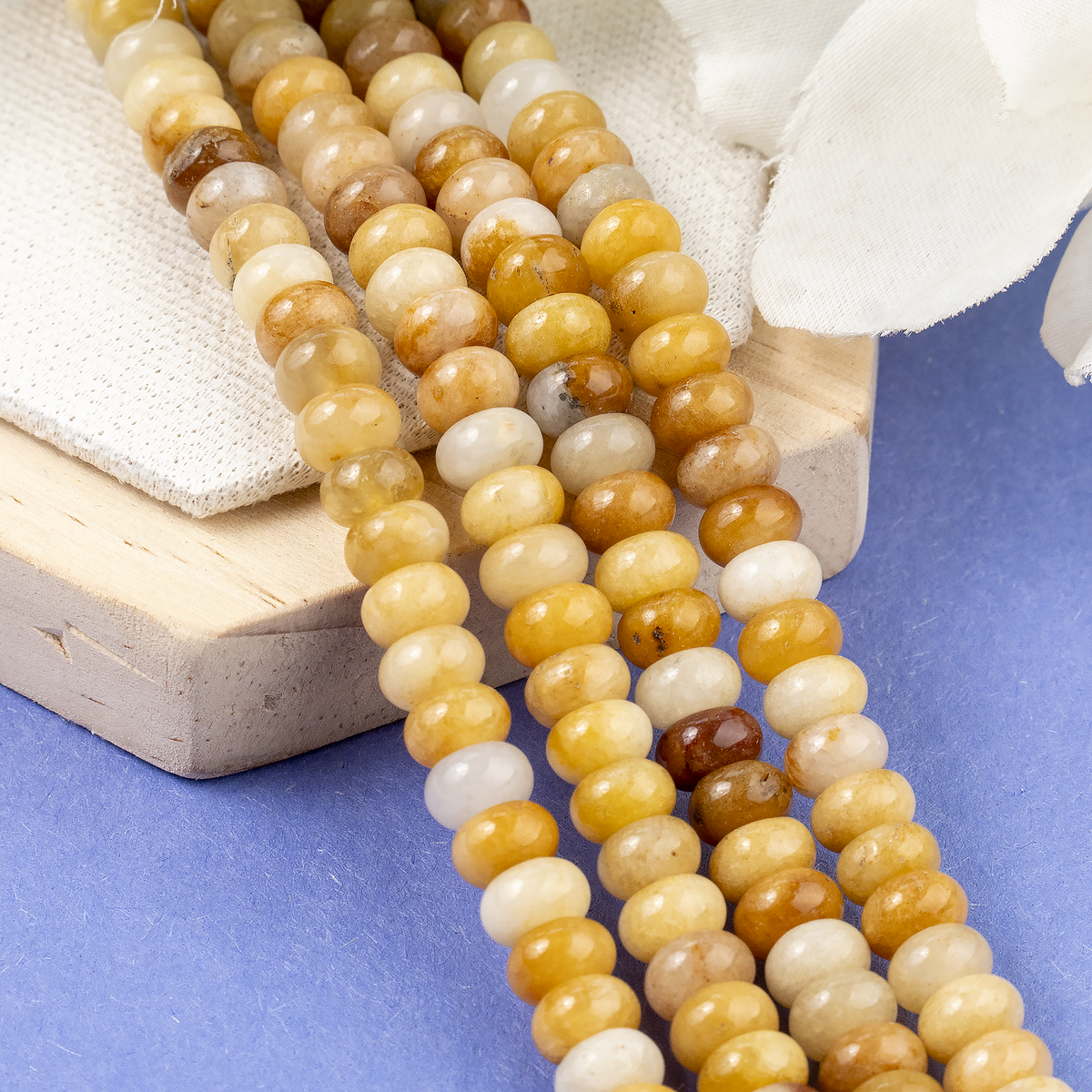 Yellow Aventurine Rondelle Beads, Crystal Beads for Jewelry.