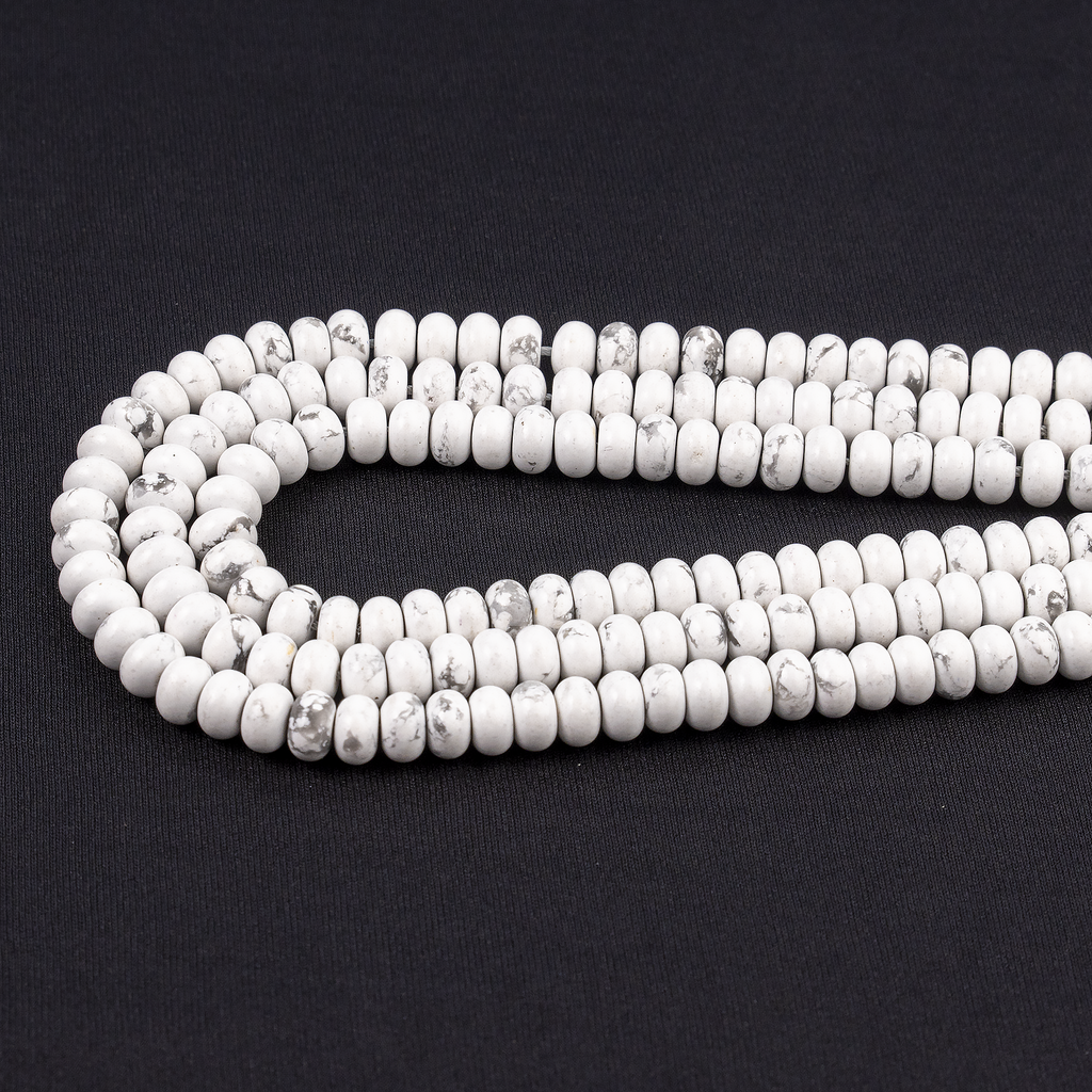 Howlite Rondelle Beads, Crystal Beads for Jewelry.