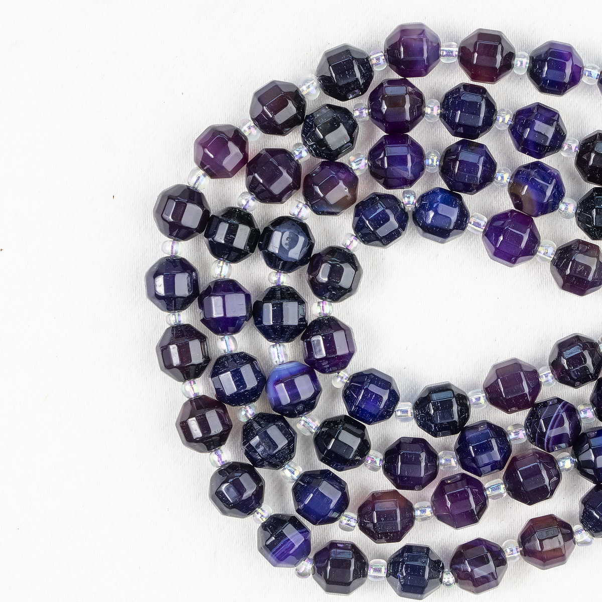Purple Onyx Faceted Prism Cut Beads For Jewelry Making