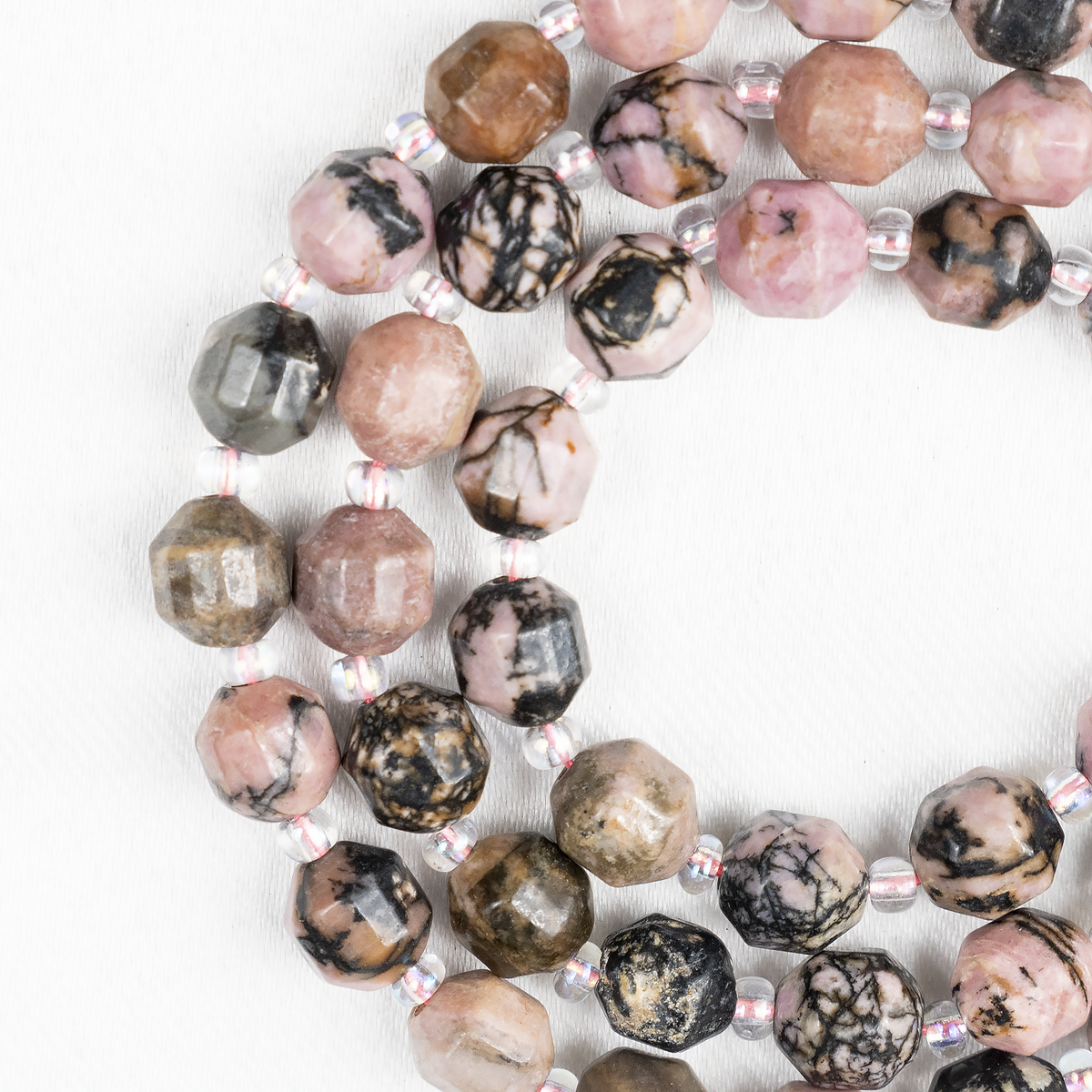 Rhodonite Faceted Prism Cut Beads For Jewelry Making