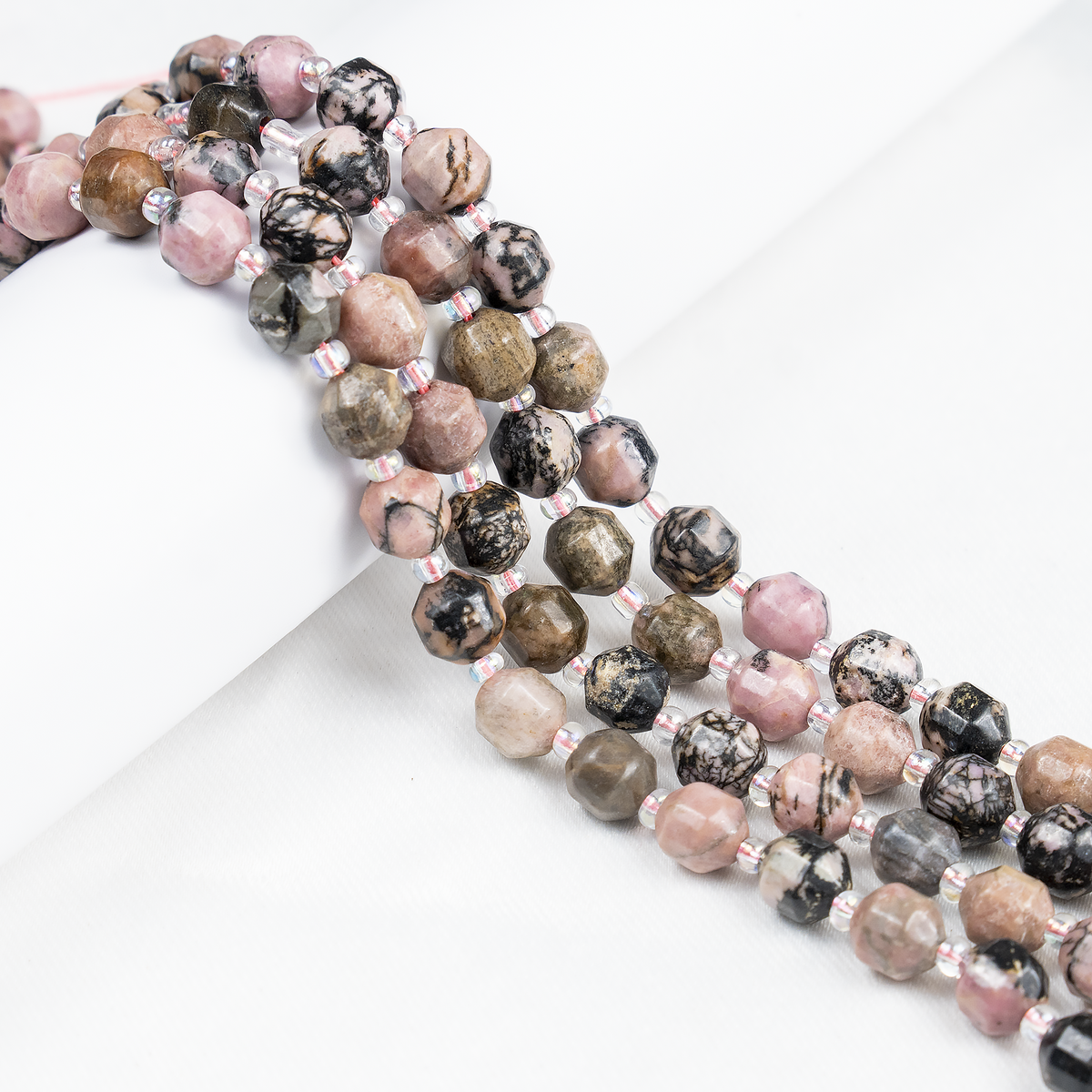 Rhodonite Faceted Prism Cut Beads For Jewelry Making | Beads | Wiccan Center