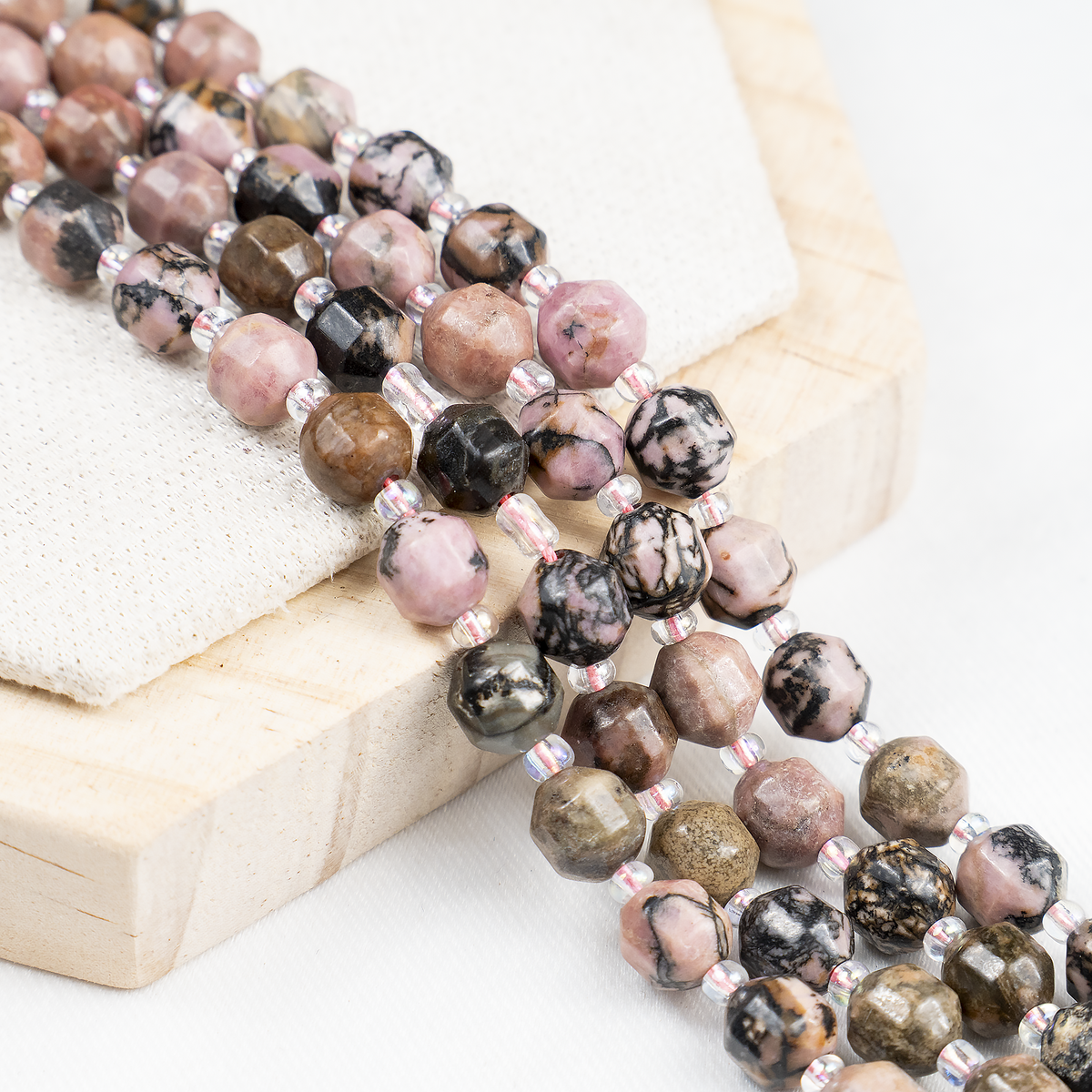 Rhodonite Faceted Prism Cut Beads For Jewelry Making | Beads | Wiccan Center