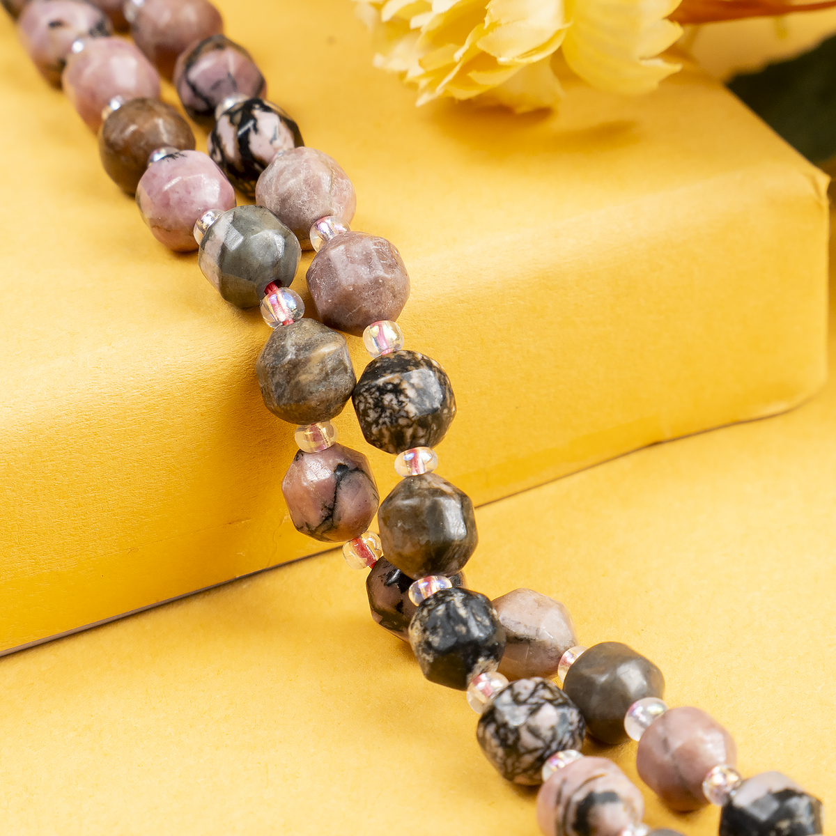 Rhodonite Faceted Prism Cut Beads For Jewelry Making | Beads | Wiccan Center
