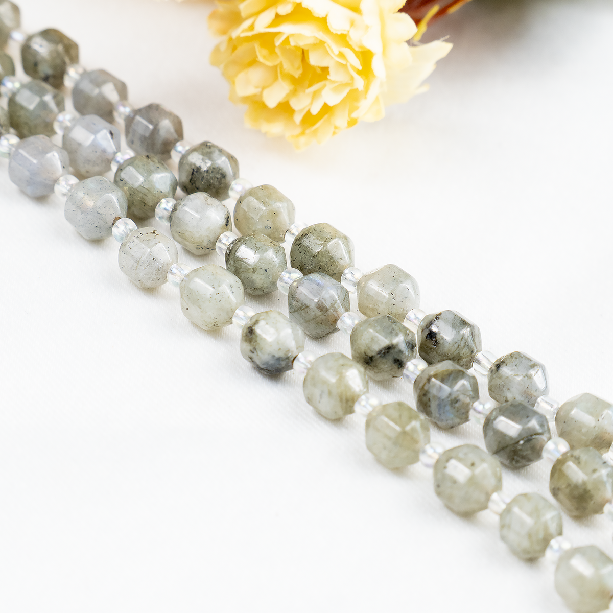 Labradorite Faceted Prism Cut Beads For Jewelry Making