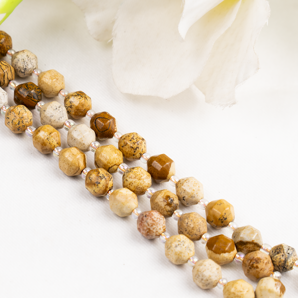 Picture Jasper Faceted Prism Cut Beads For Jewelry Making | Beads | Wiccan Center
