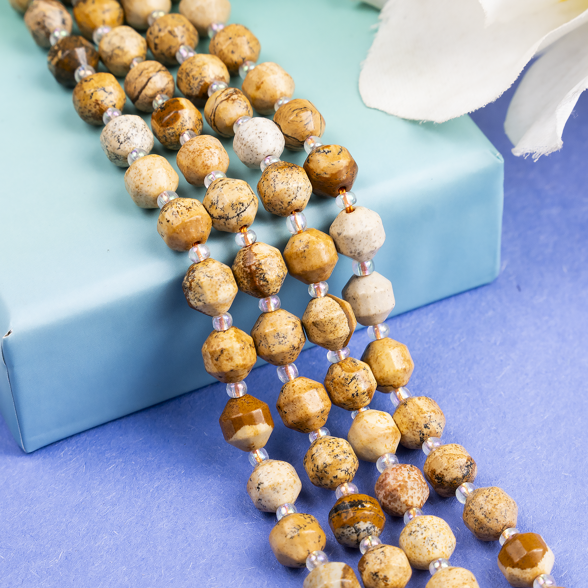 Picture Jasper Faceted Prism Cut Beads For Jewelry Making | Beads | Wiccan Center