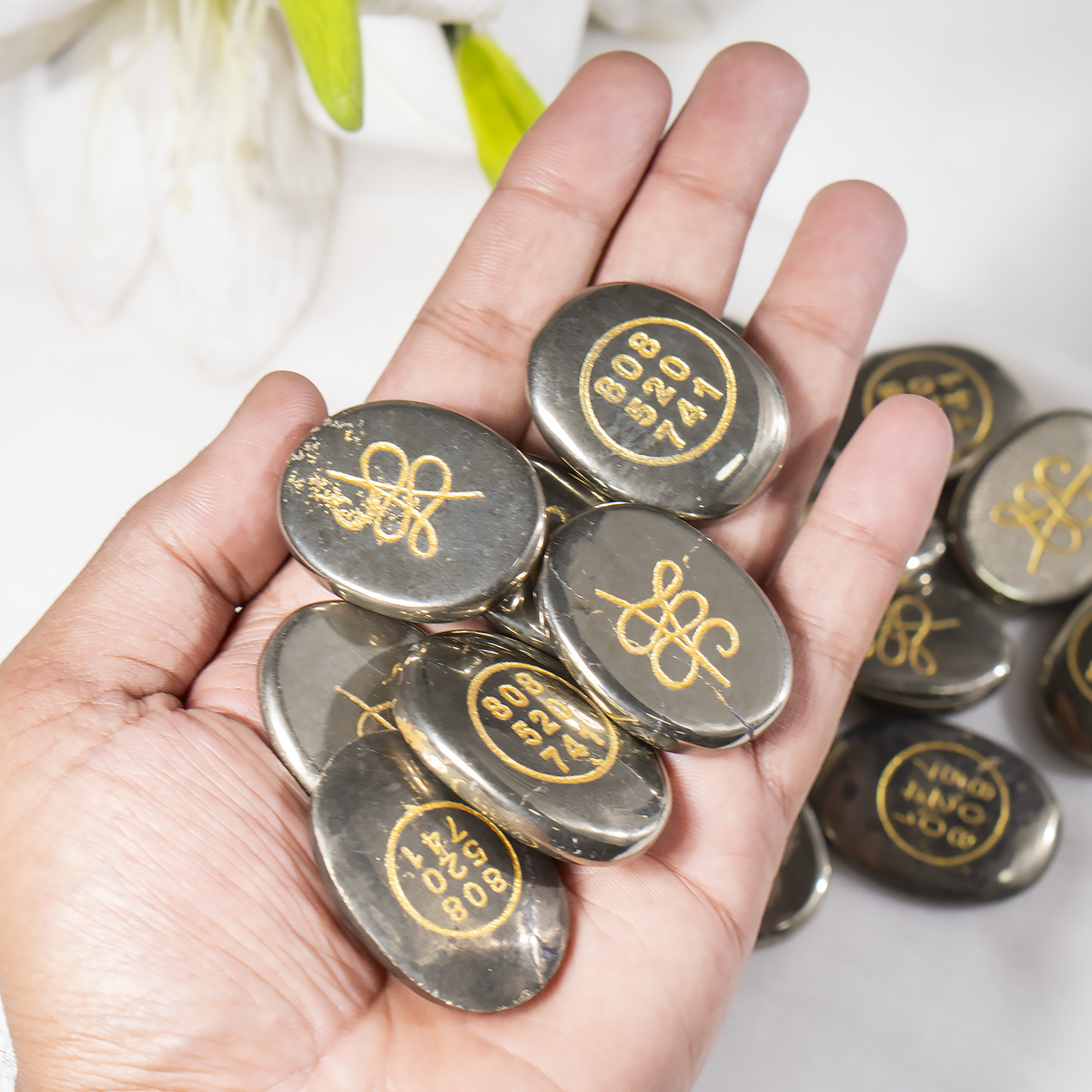 Pyrite Zibu Stones, Zibu Crystals Success Zibu Coins