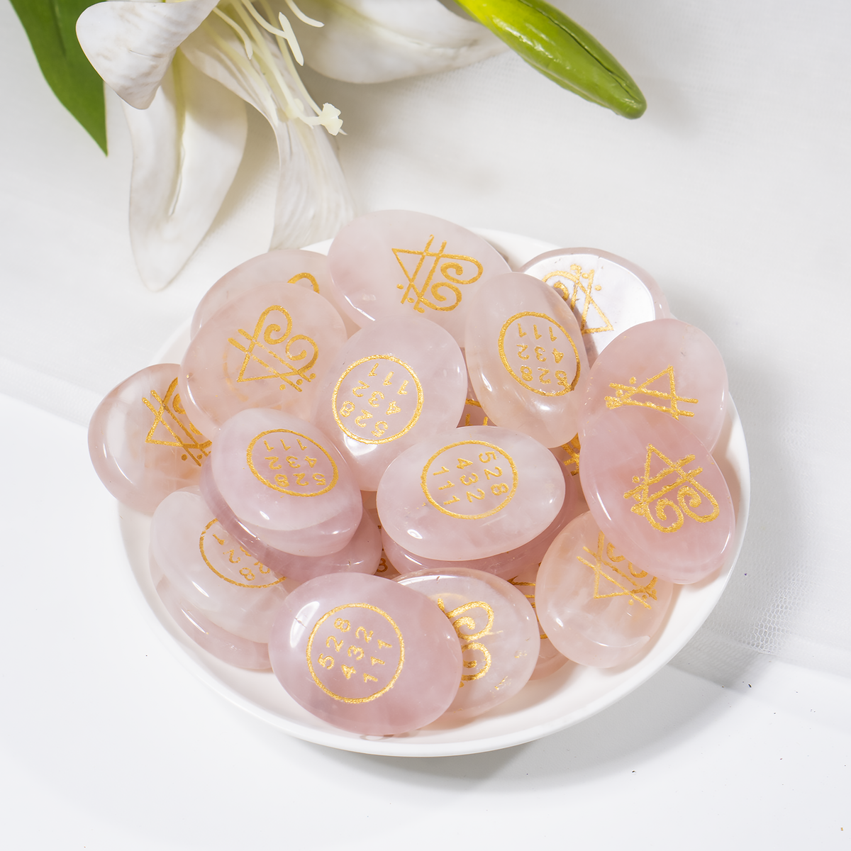 Rose Quartz Zibu Stones, Zibu Crystals Success Zibu Coins.