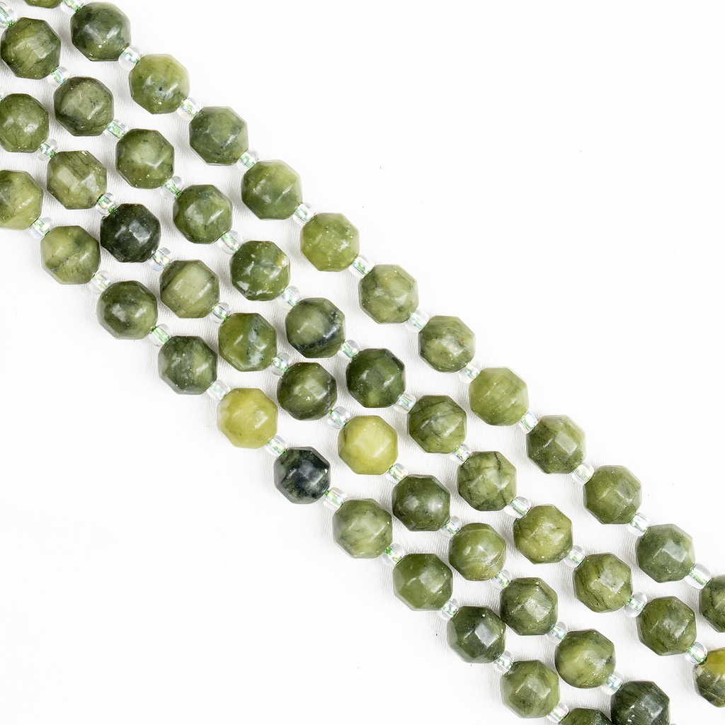 Green Jade Faceted Prism Cut Beads For Jewelry Making | Beads | Wiccan Center