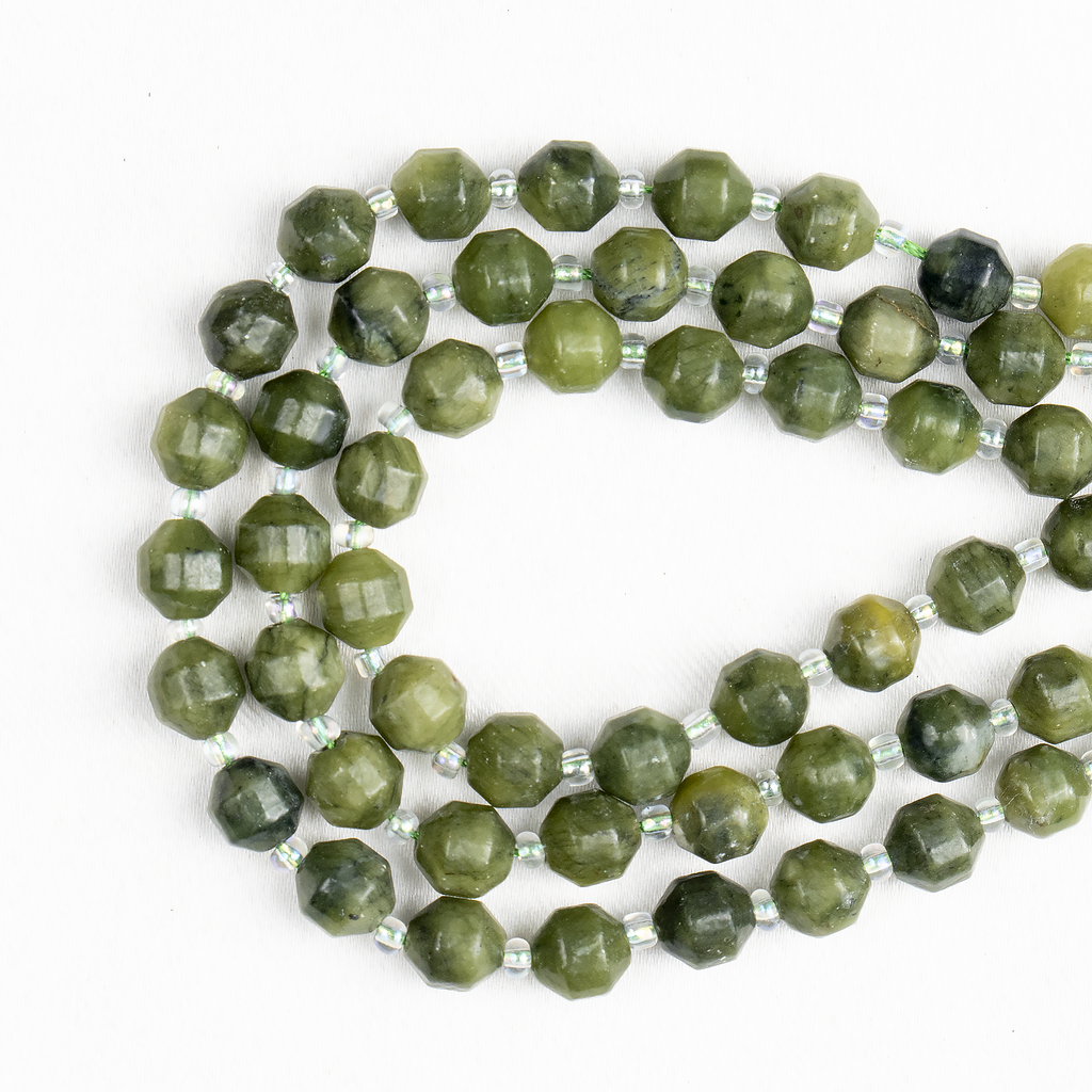 Green Jade Faceted Prism Cut Beads For Jewelry Making | Beads | Wiccan Center