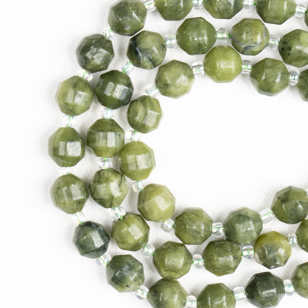 Green Jade Faceted Prism Cut Beads For Jewelry Making | Beads | Wiccan Center