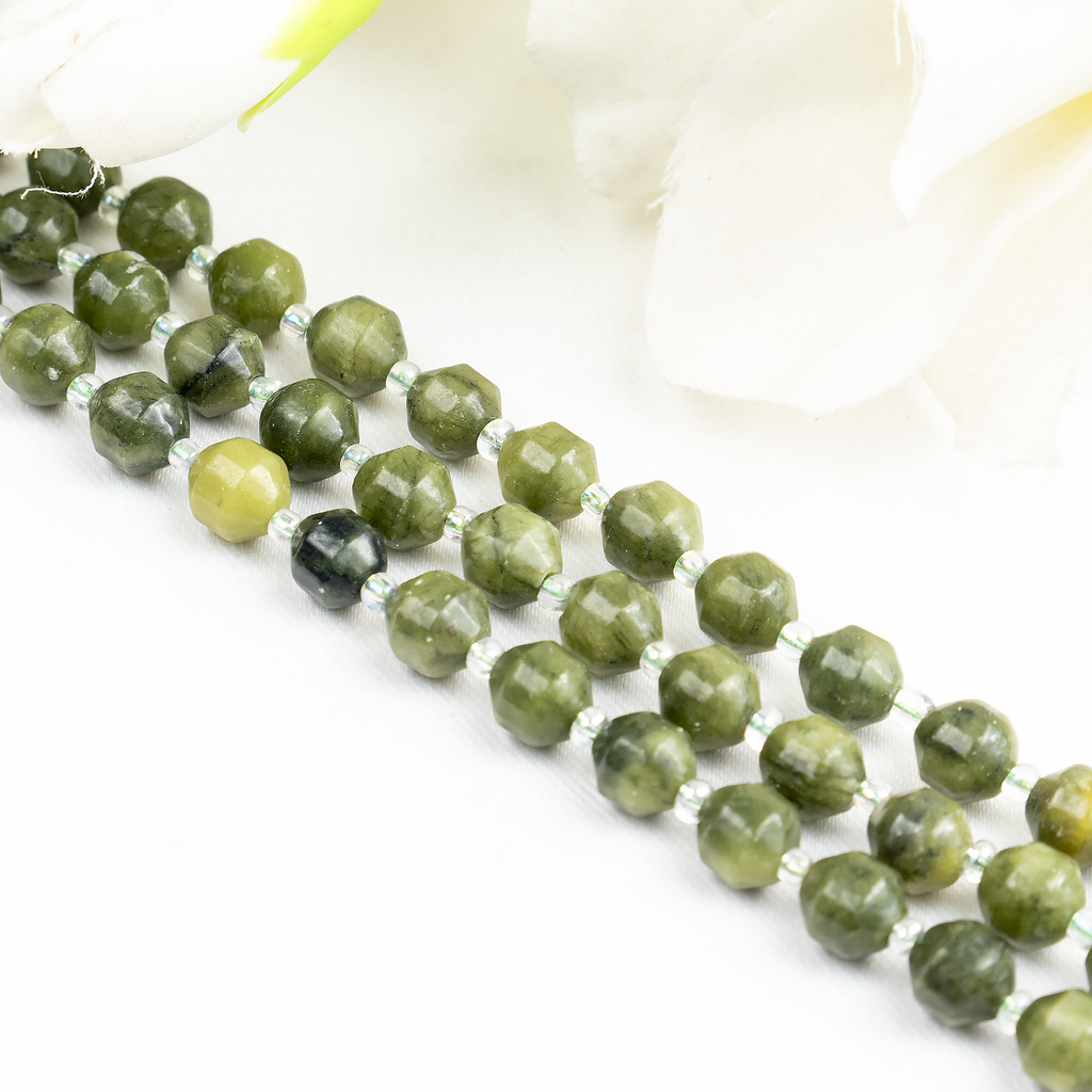 Green Jade Faceted Prism Cut Beads For Jewelry Making | Beads | Wiccan Center