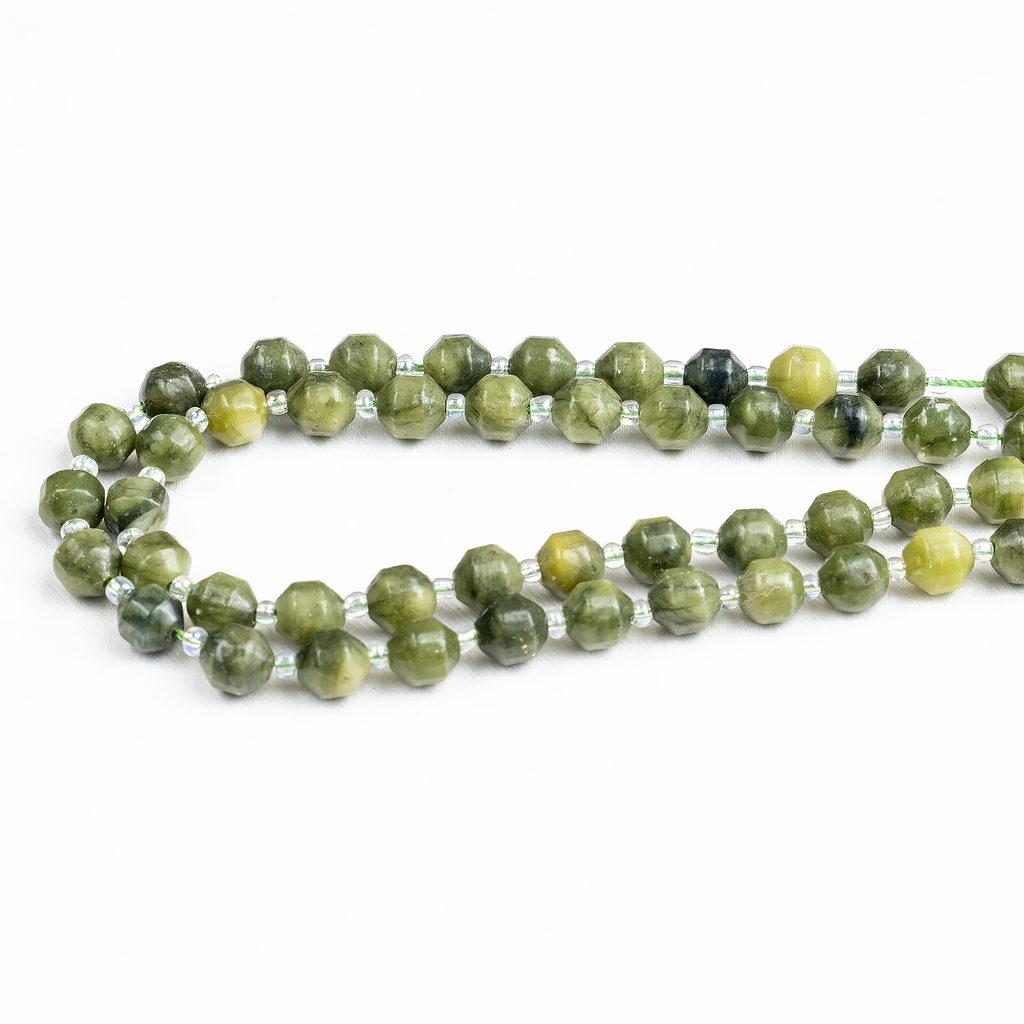 Green Jade Faceted Prism Cut Beads For Jewelry Making | Beads | Wiccan Center