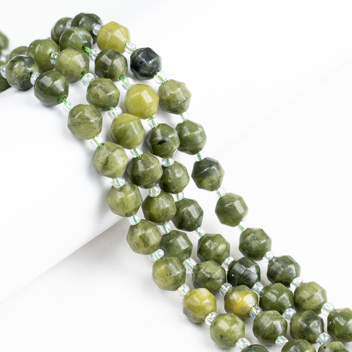 Green Jade Faceted Prism Cut Beads For Jewelry Making | Beads | Wiccan Center