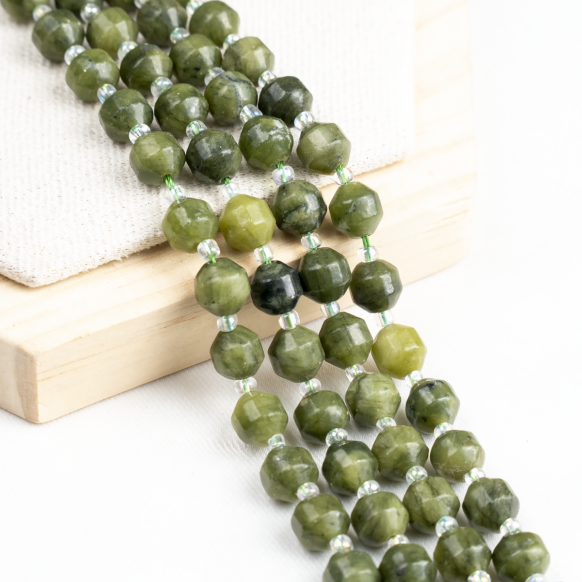 Green Jade Faceted Prism Cut Beads For Jewelry Making | Beads | Wiccan Center