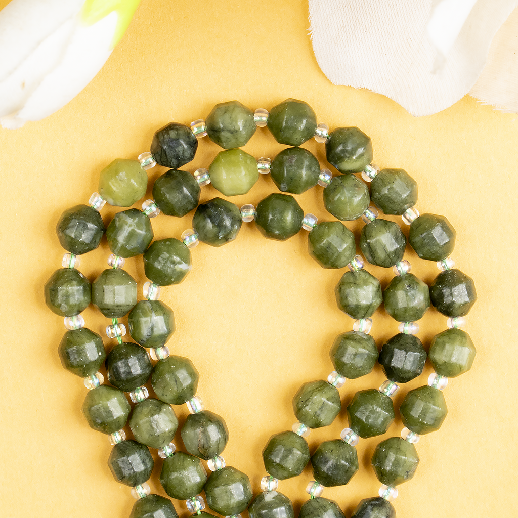 Green Jade Faceted Prism Cut Beads For Jewelry Making | Beads | Wiccan Center
